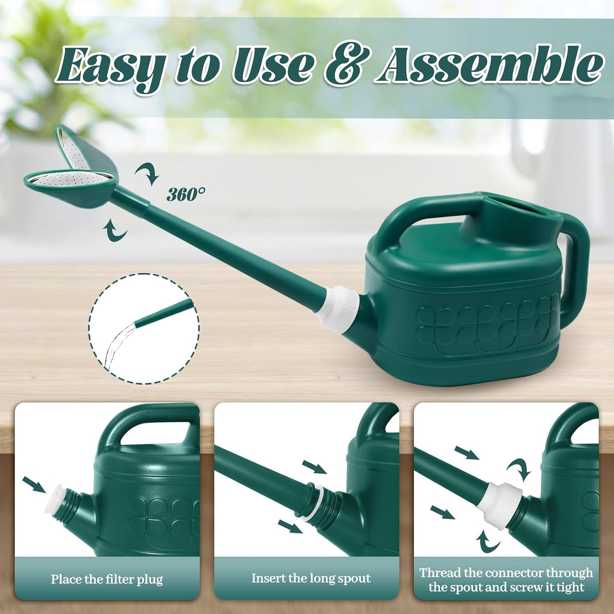 1 Gallon Watering Can, Outdoor Watering Can, Long Spout Water Can