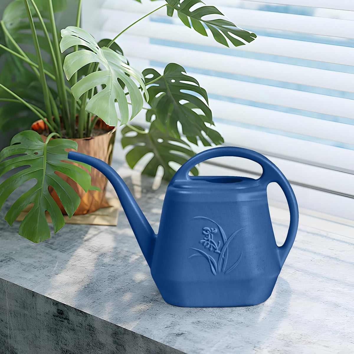 Plastic Watering Can -1/2 Gallon - Blue