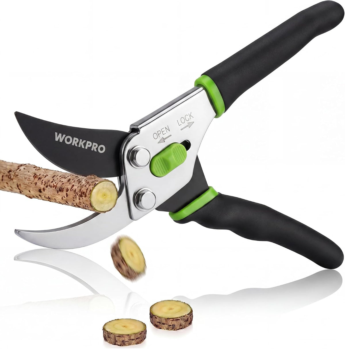 WORKPRO 8.5" Bypass Pruning Shears, 5/8" Cut Capacity Garden Shears