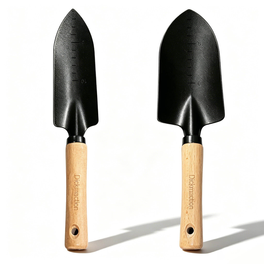 2 Pack Garden Trowel Set Carbon Steel Hand Shovel with Measurement Marks for Digging Planting and Transplanting Garden Work