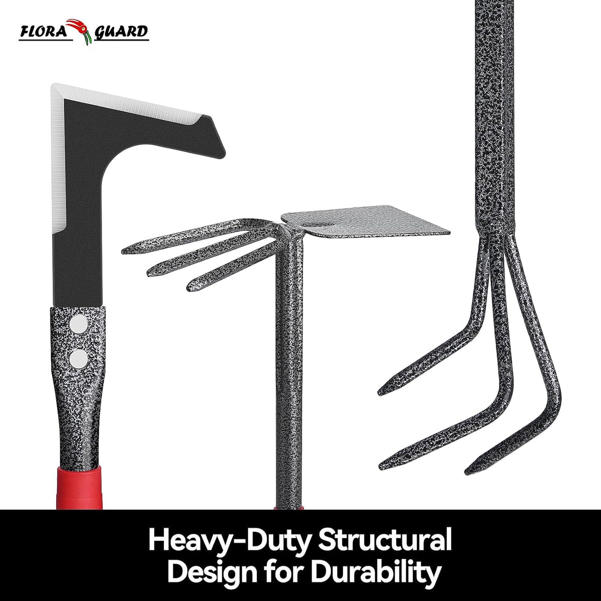 FLORA GUARD 6-Piece Garden Tool Set, Heavy Duty Steel Hand Tools