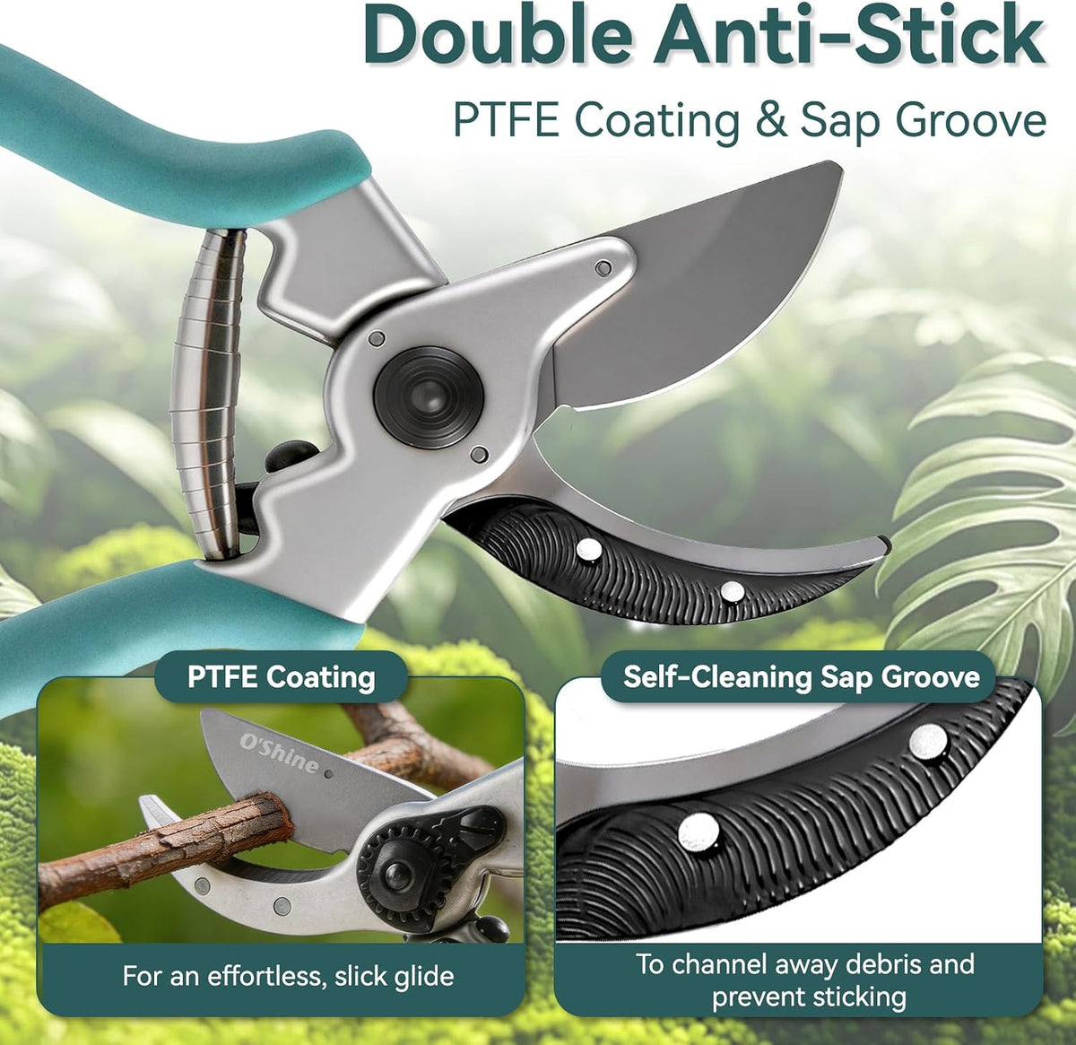 O'Shine Premium Bypass Pruning Shears - Heavy Duty Garden Shears
