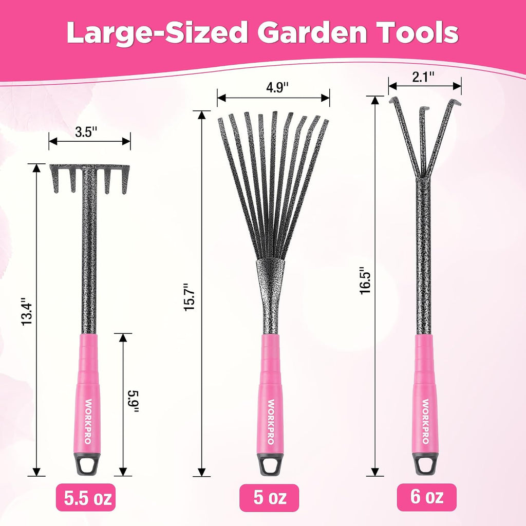 WORKPRO 6-Piece Pink Garden Tool Set