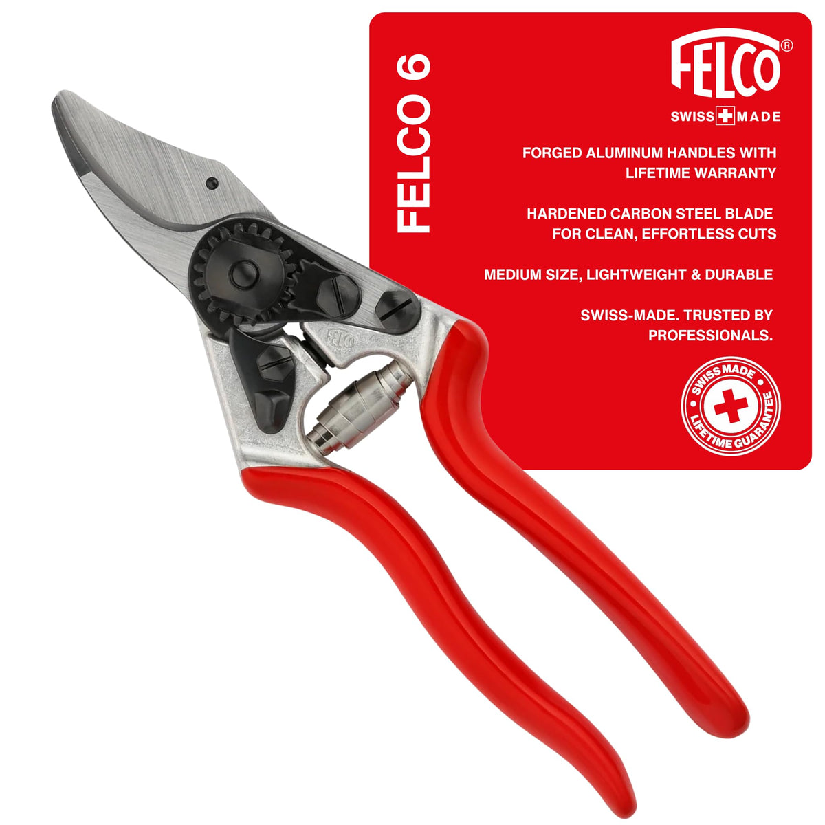 Felco F2 Pruning Shears – 9.25" Swiss-Made Garden Clippers for Professional Pruning | Hand Pruners for Gardening | Garden Tool Cutter with Precision Bypass Blade, Aluminum Body, Replaceable Parts