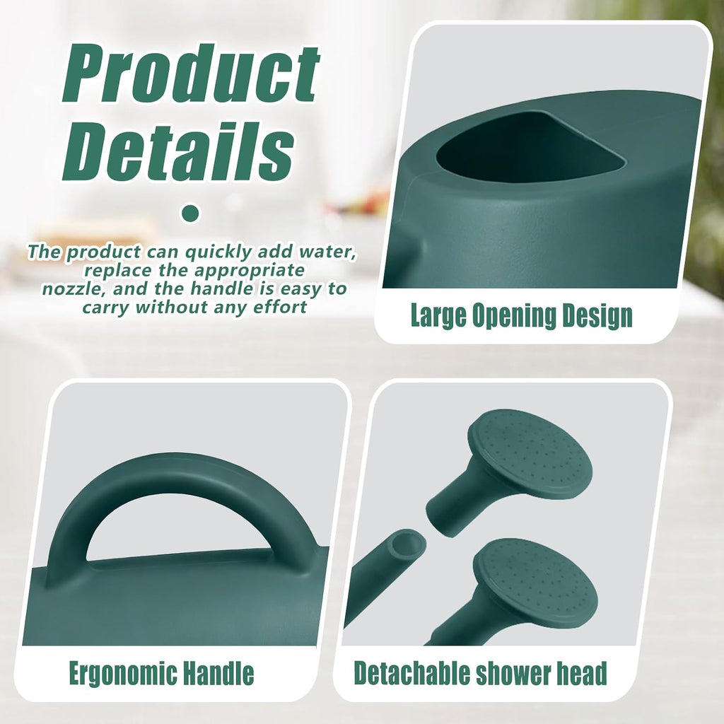 Indoor and Outdoor Watering Can - Long Spout -1/2 Gallon (64oz) - Blackish Green