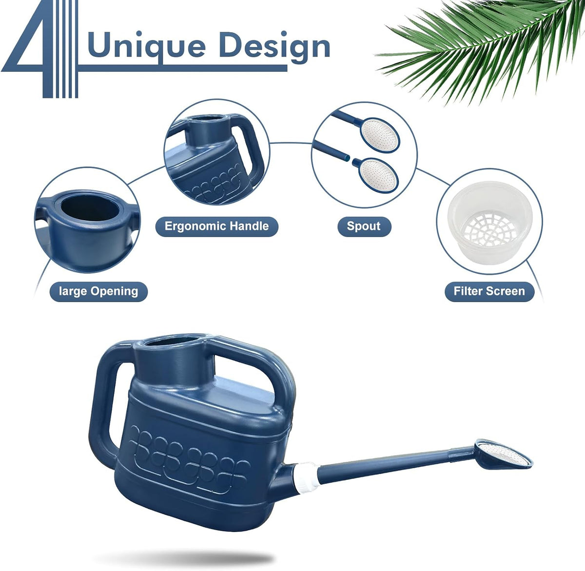 2 Gallon Watering Can, Outdoor Watering Can, Long Spout Large Water Can