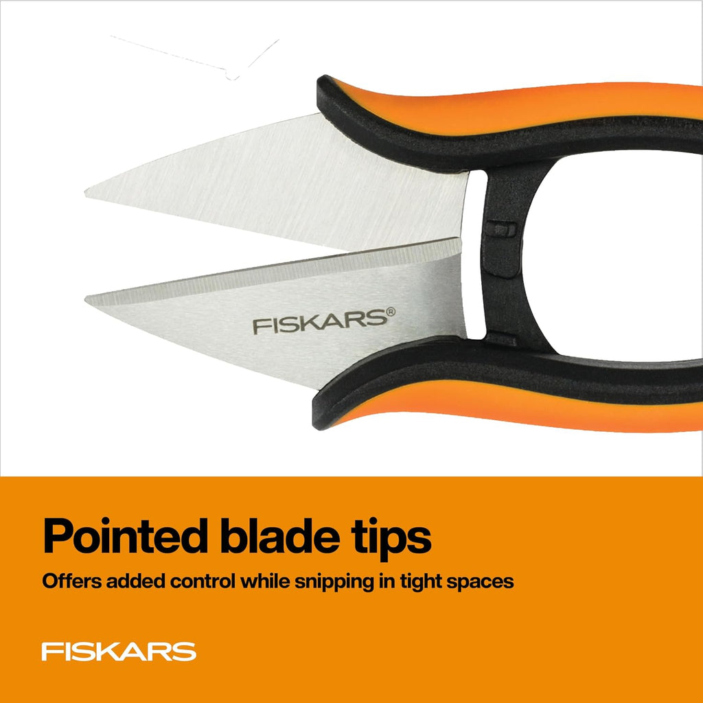 Fiskars 5" Herb Scissors, Garden Snips with Sheath and SoftGrip Handle