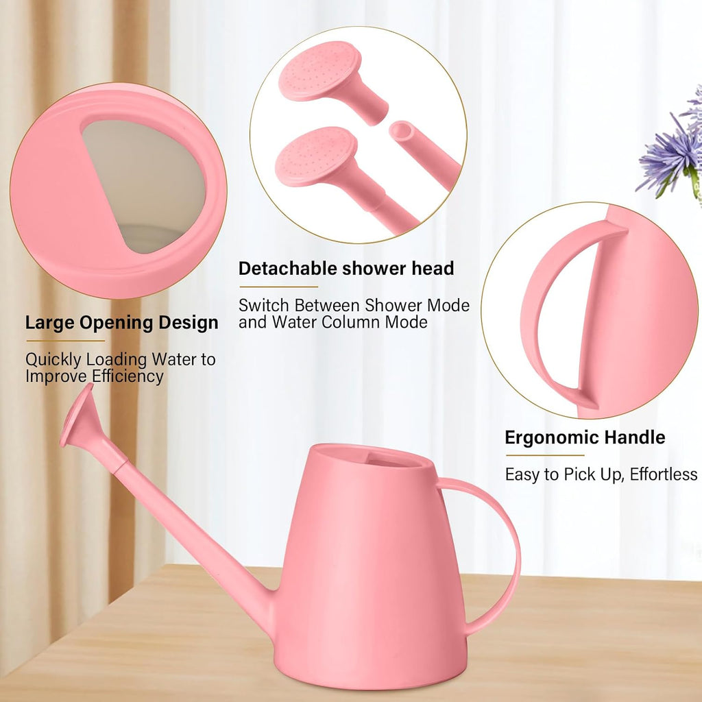 Plastic Watering Can for Home Plant Garden 1/2 Gallon Pink