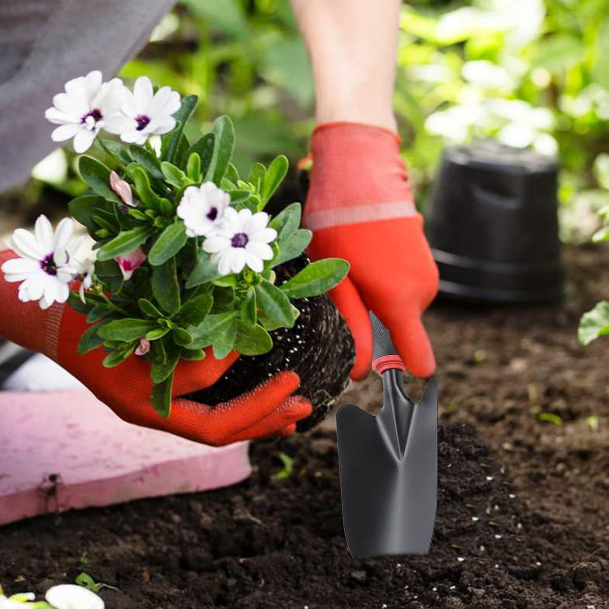 Garden Shovel Hand Trowel, Heavy Duty Gardening Tool with Ergonomic Handle