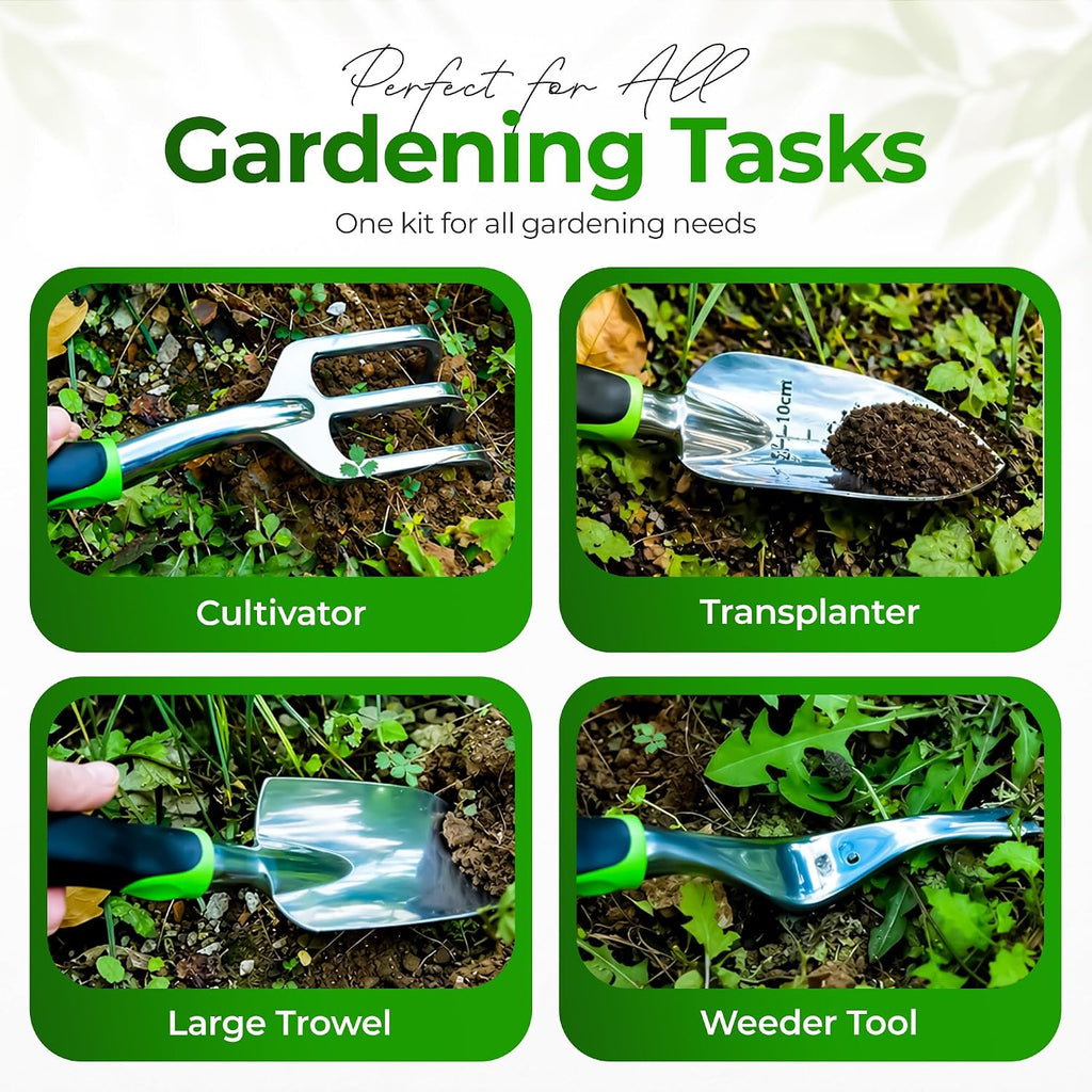 Garden Tools Set 8 PCS Heavy Duty Stainless Steel Gardening Tools for Women