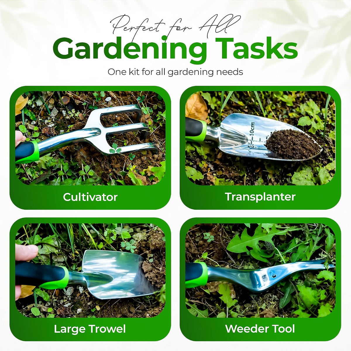 Garden Tools Set 8 PCS Heavy Duty Stainless Steel Gardening Tools for Women