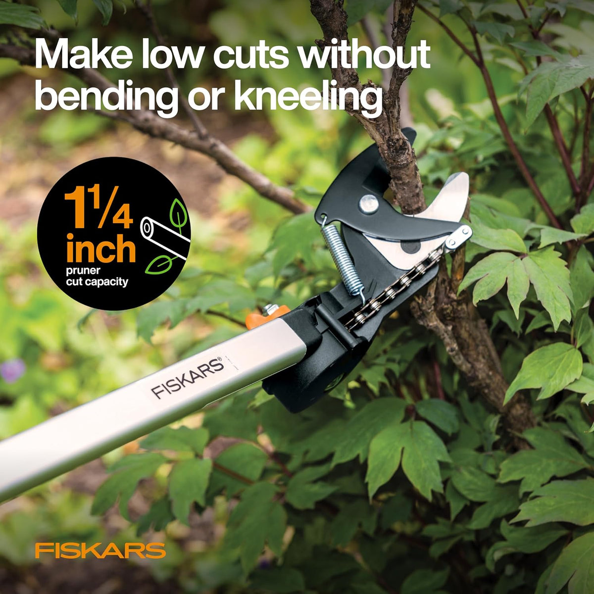 Fiskars 8-12 Ft Extendable 2-in-1 Tree Pruner & Pole Saw with Rotating Head