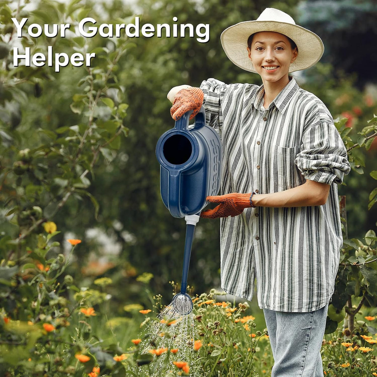 2 Gallon Watering Can, Outdoor Watering Can, Long Spout Large Water Can