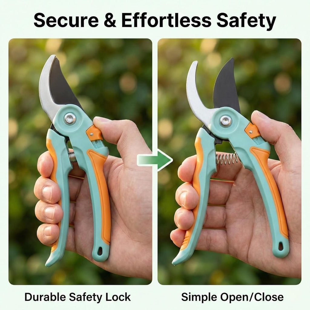 NEXON Pruning Shears 2-Pack, Bypass 8" & 6.25", SK5 Steel Garden Shears
