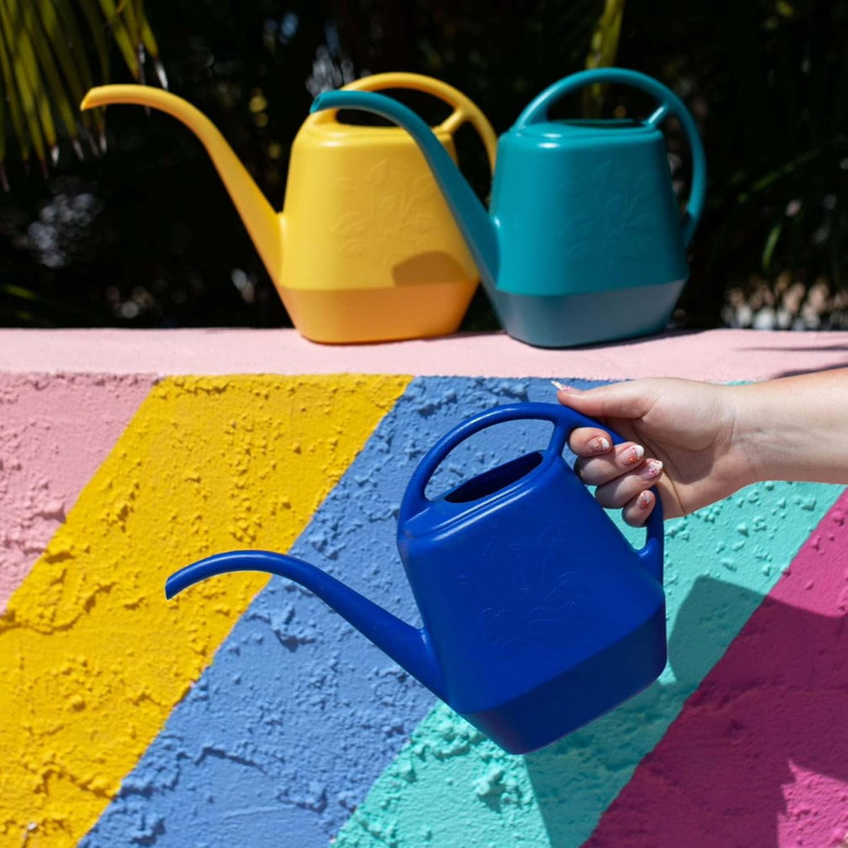 Bloem Aqua Rite Watering Can: 56 Oz - Classic Blue - Large Capacity, Extra Long Spout, Durable Plastic, One Piece Construction, for Indoor & Outdoor Use, Gardening
