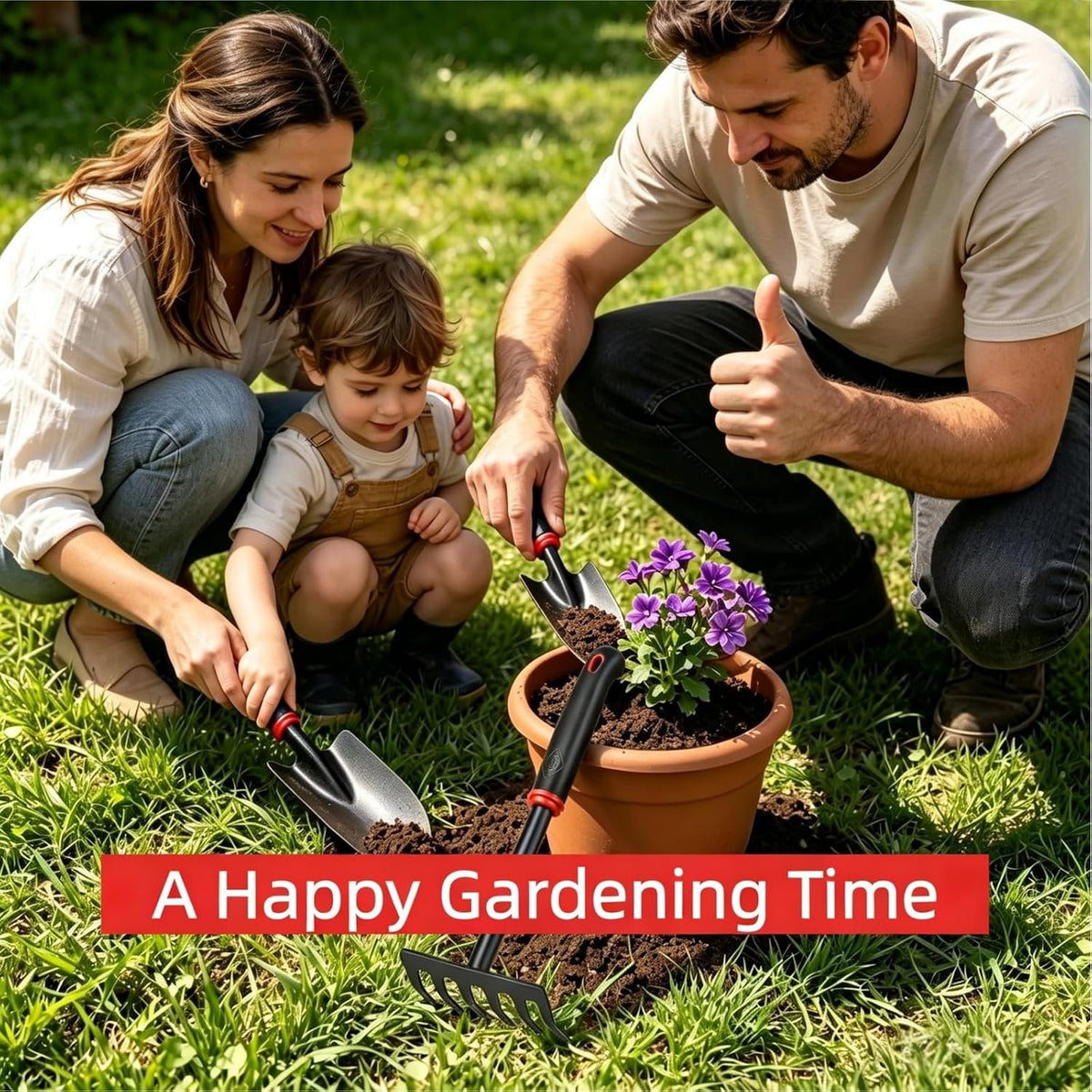 Transplanter, Heavy Duty Gardening Hand Tool with Hang Hole,Ergonomic Handle and Comfort Grip,Rust Resistant Quenched Steel,Gardening Tools for Yard,for Turning Soil, aerating, transplanting