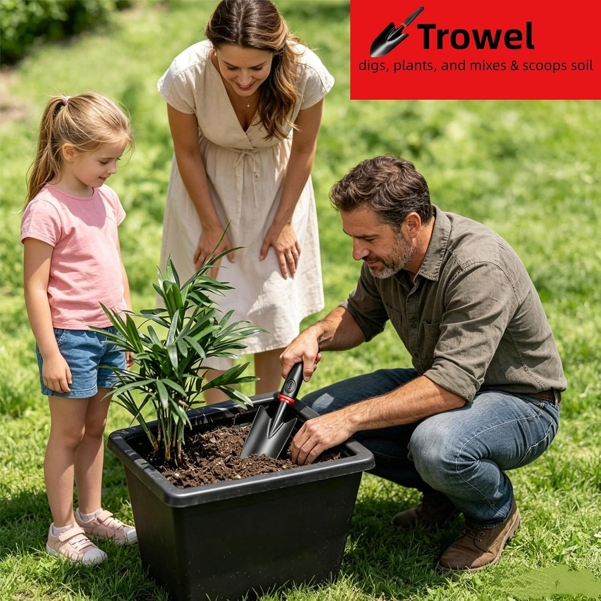 Trowel, Heavy Duty Gardening Hand Tool with Hang Hole,Ergonomic Handle and Comfort Grip,Rust Resistant Quenched Steel,Gardening Tools for Yard,for Digging and Planting
