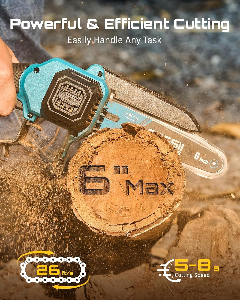 SEESII 2-in-1 Mini Chainsaw & Pruning Shears Combo, Brushless Motor