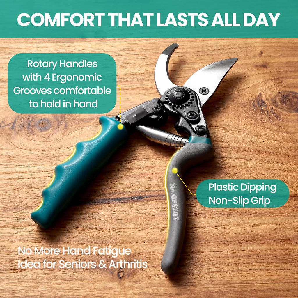 Heavy Duty Branch Cutter, Ergonomic Garden Clippers Shears for Gardening