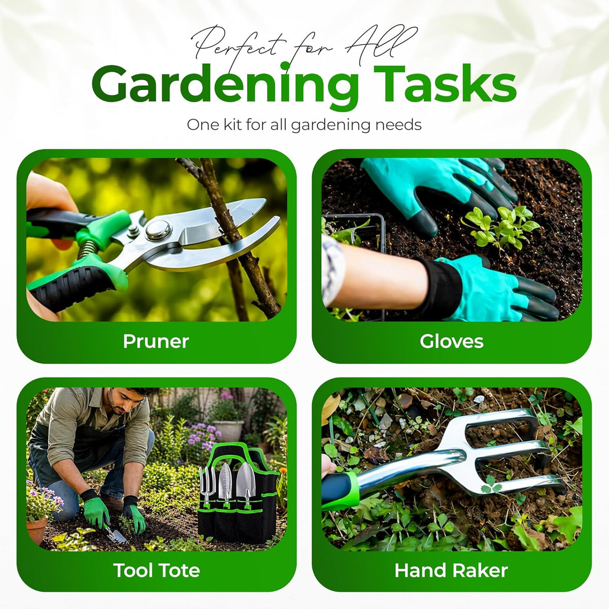Garden Tools Set 8 PCS Heavy Duty Stainless Steel Gardening Tools for Women