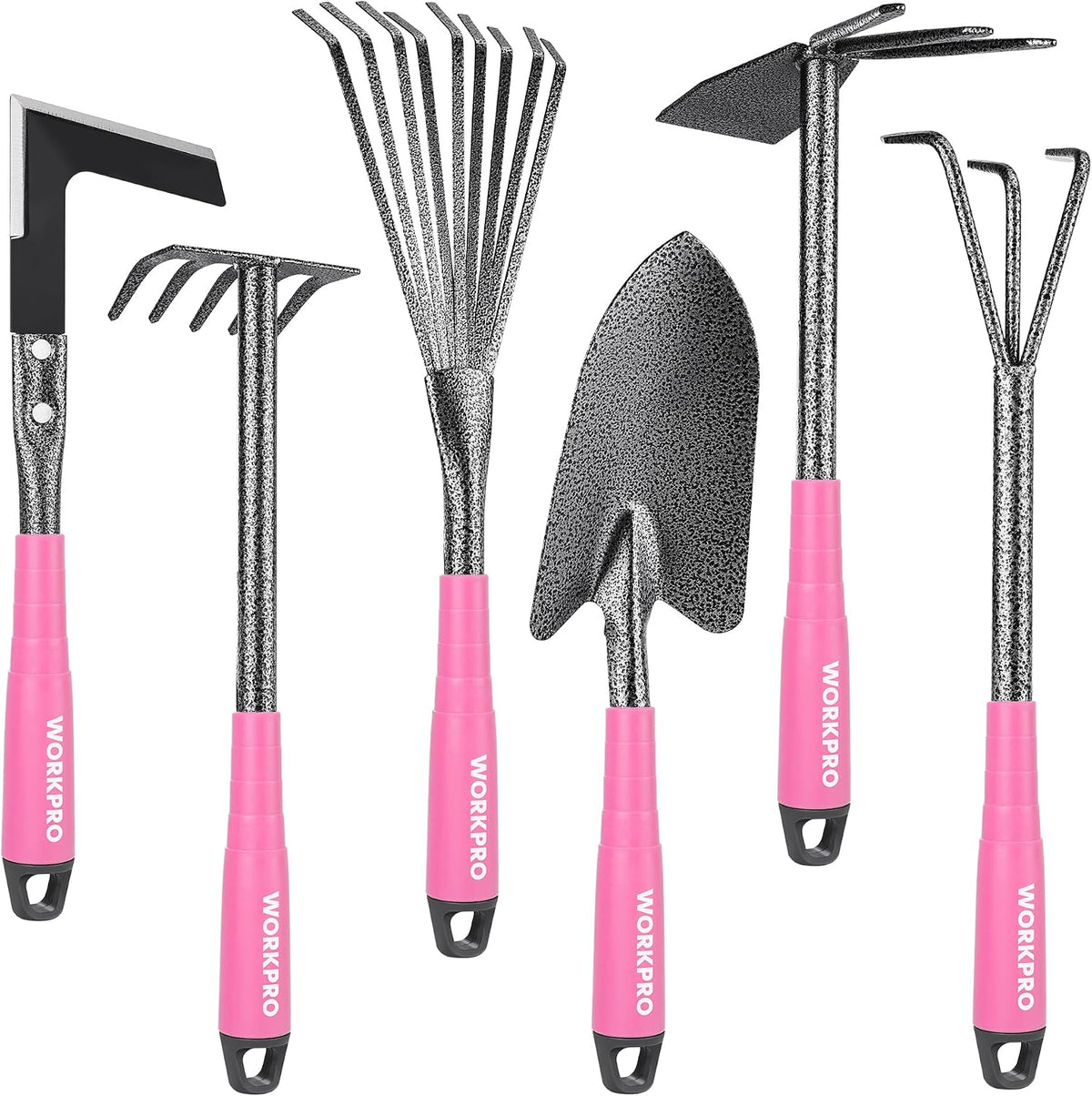 WORKPRO 6-Piece Pink Garden Tool Set