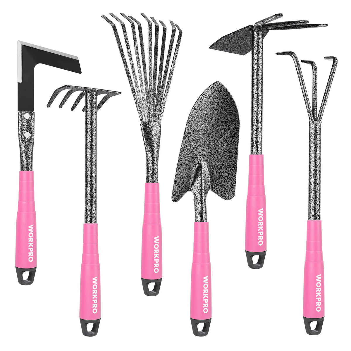 WORKPRO 6-Piece Pink Garden Tool Set