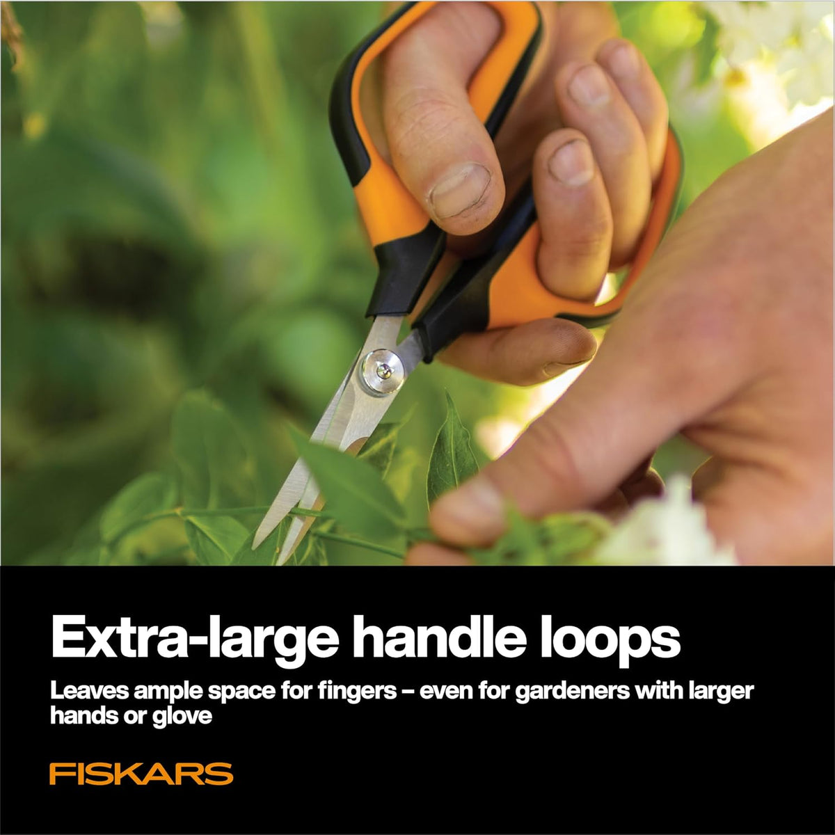 Fiskars 7" Loop Micro-Tip Pruning Shears, Garden Snips for Intricate Cuts
