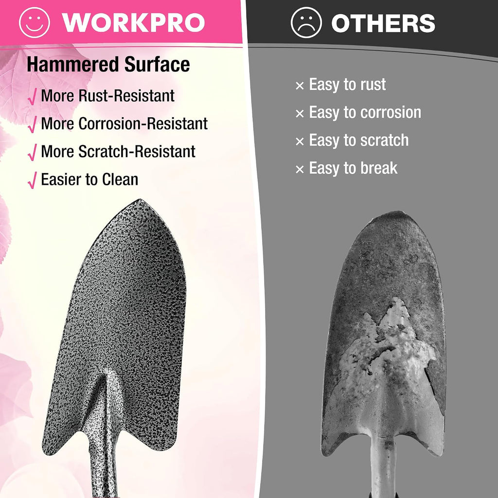 WORKPRO 6-Piece Pink Garden Tool Set