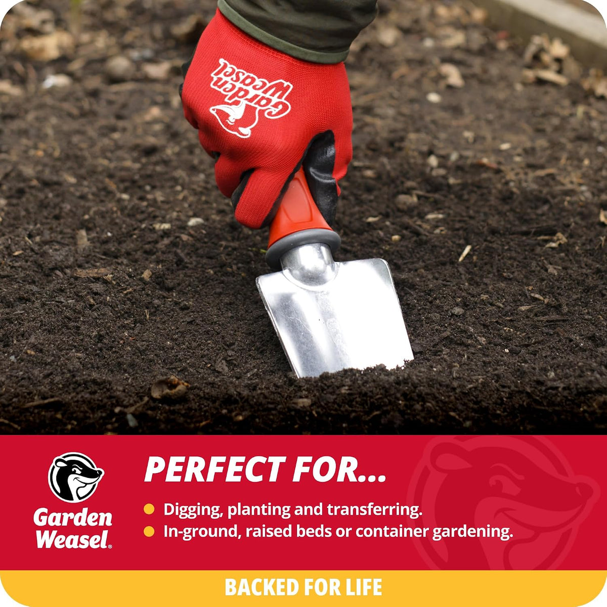 Garden Weasel Heavy Duty Trowel for Planting Digging Cultivating