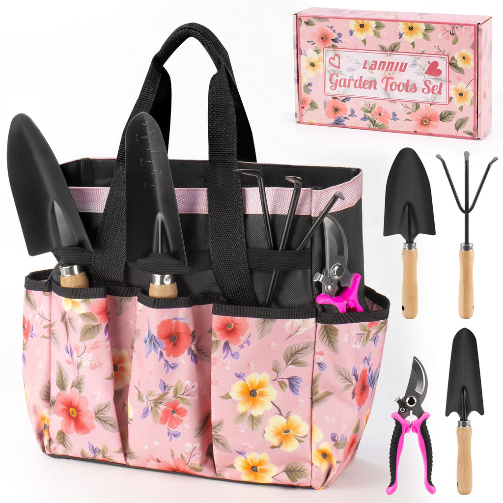 9 Piece Garden Tool Set, Heavy Duty Gardening Hand Tools Kit