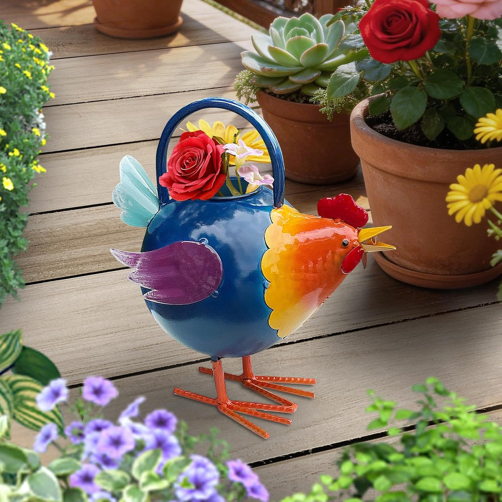 Rooster Metal Watering Can,Cute Watering Can for Indoor Outdoor Plants