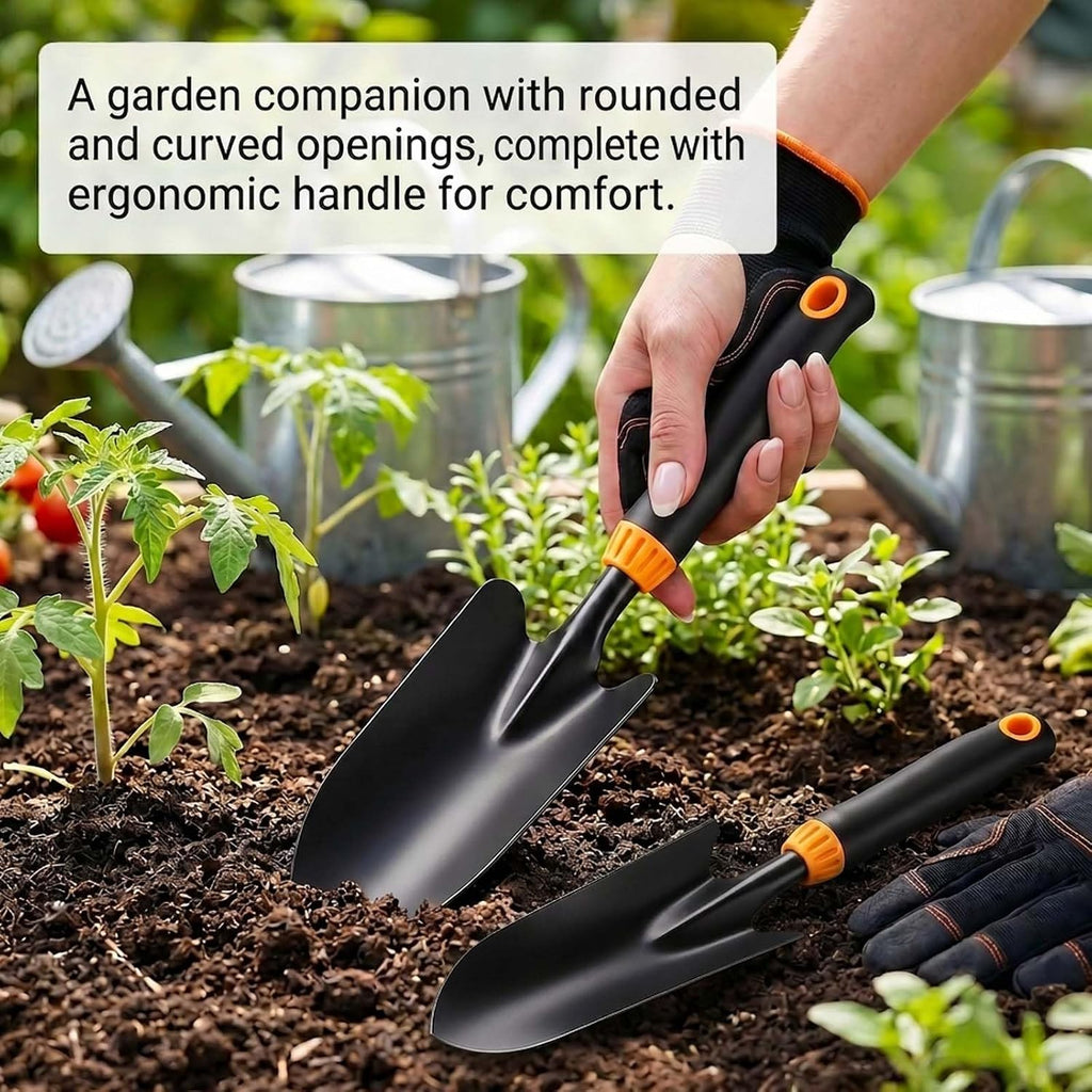 2 Pack Garden Trowel Shovel Set, Non-Slip Hand Spade for Planting