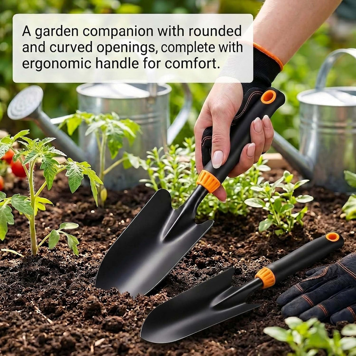 2 Pack Garden Trowel Shovel Set, Non-Slip Hand Spade for Planting