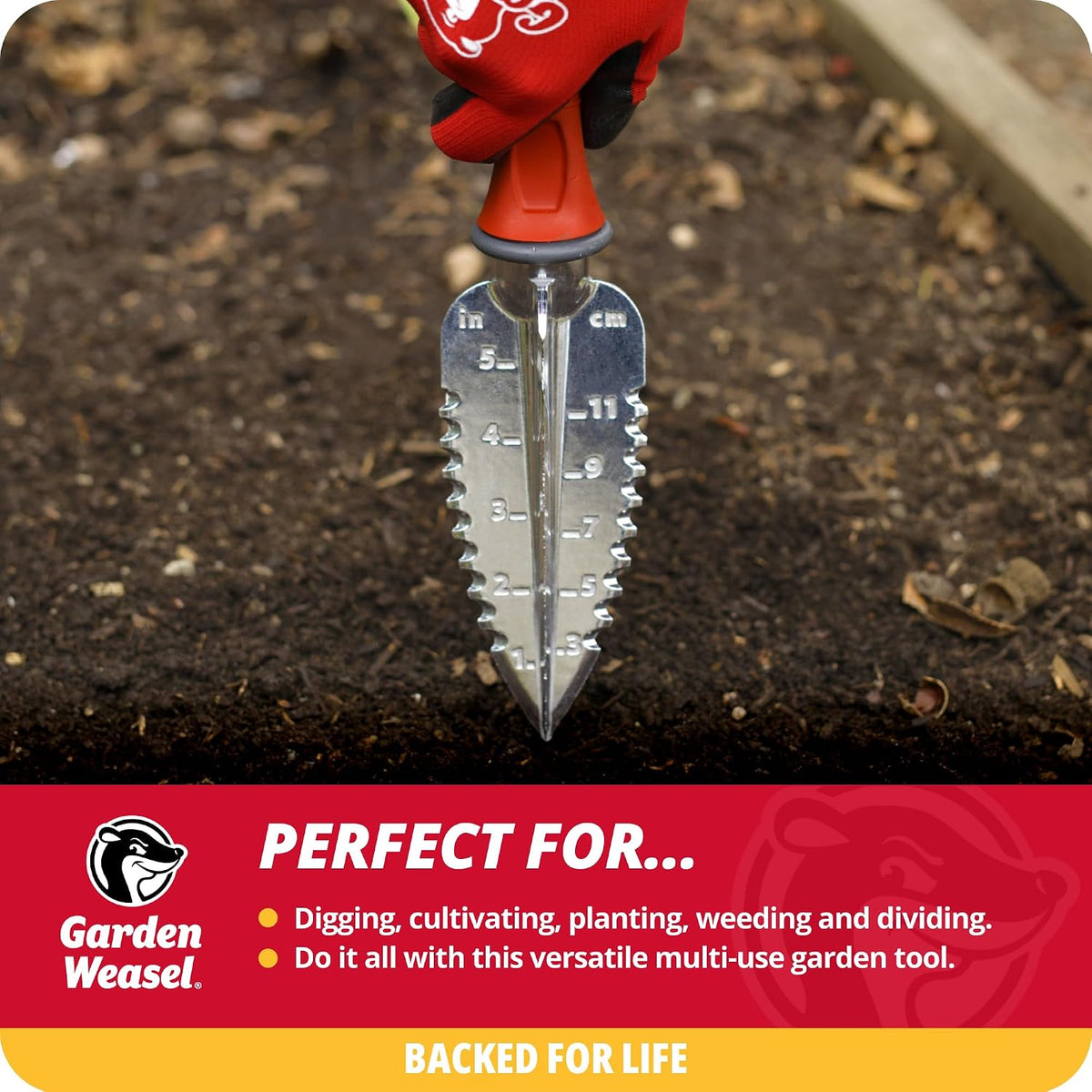 Garden Weasel Multi-Use Transplanter Trowel for Digging Planting Weeding
