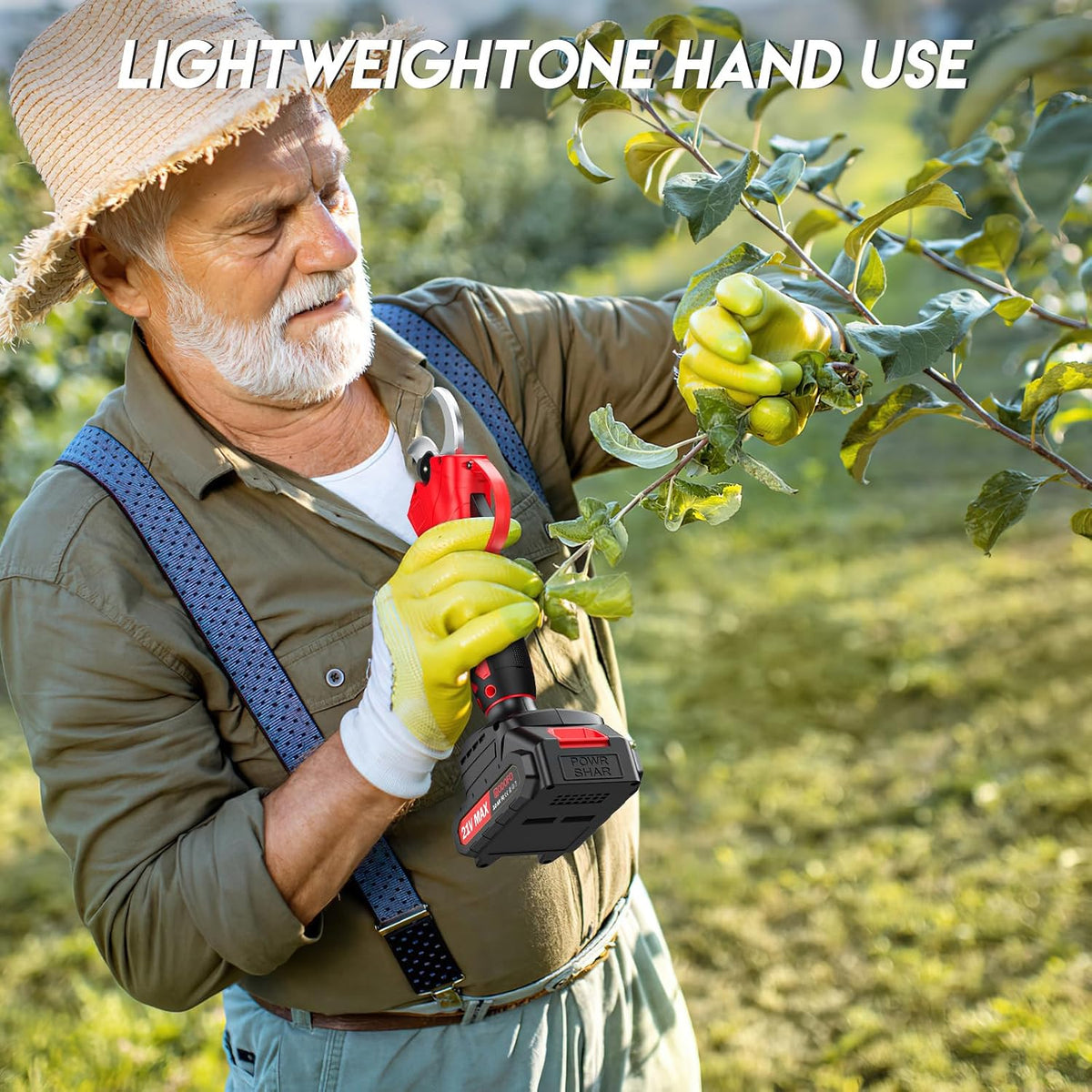 Upgraded Electric Pruning Shears, 1.4" Cutting Diameter Cordless Pruner with LCD Display, Brushless Motor, 2×2.0Ah Rechargeable Batteries & Extra Blade for Garden Trees and Branches