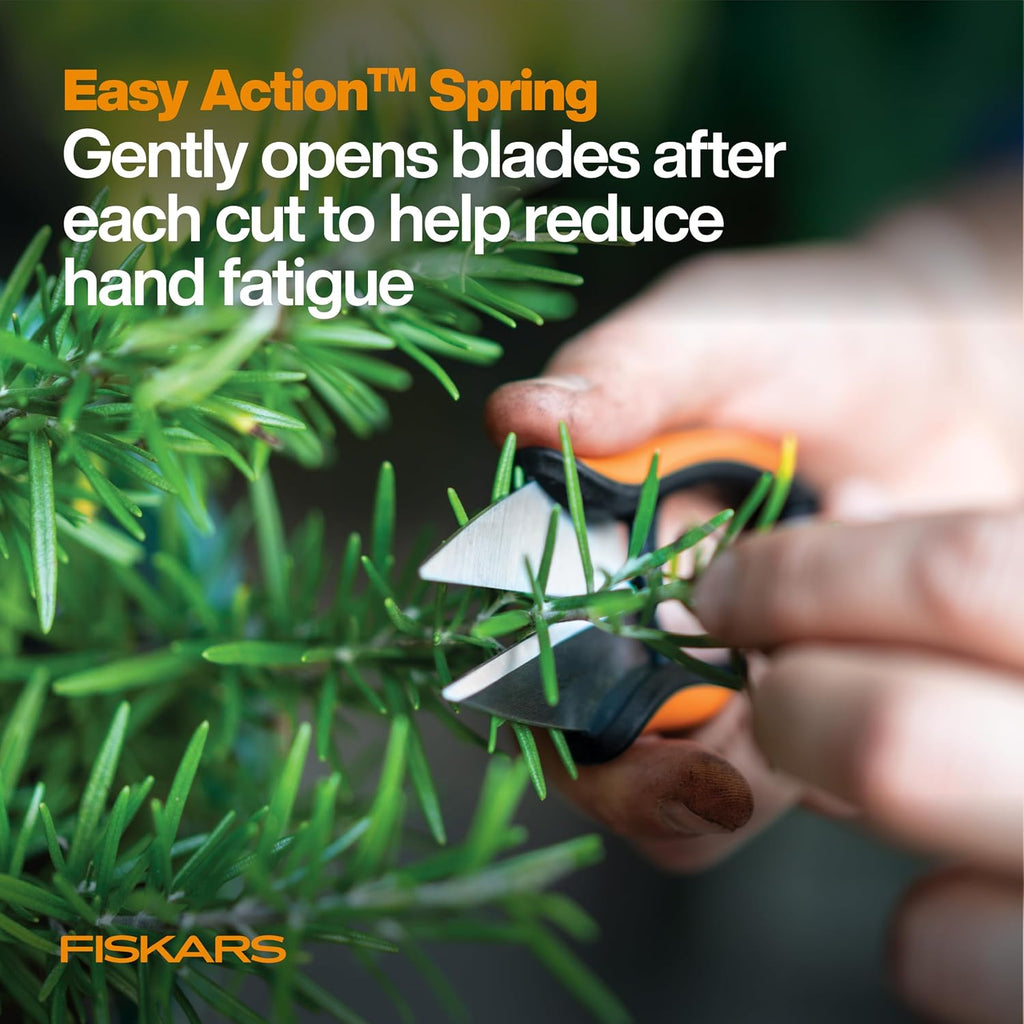 Fiskars 5" Herb Scissors, Garden Snips with Sheath and SoftGrip Handle