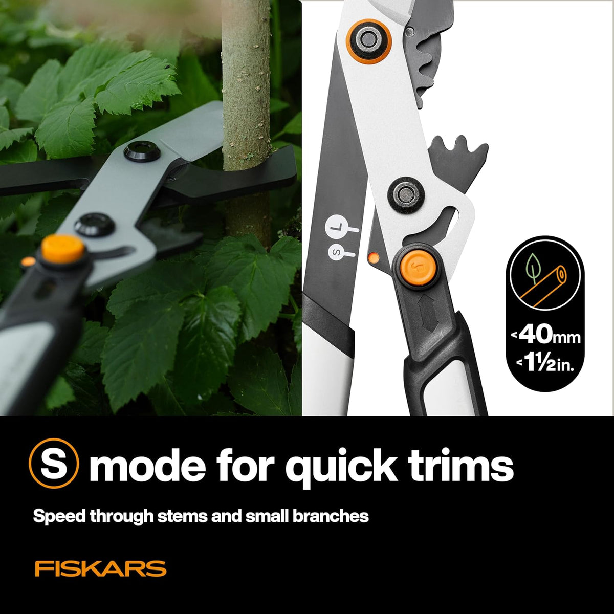 Fiskars 32" DualAction 2-in-1 Loppers, 2" Cut Capacity, Dual Cutting Modes