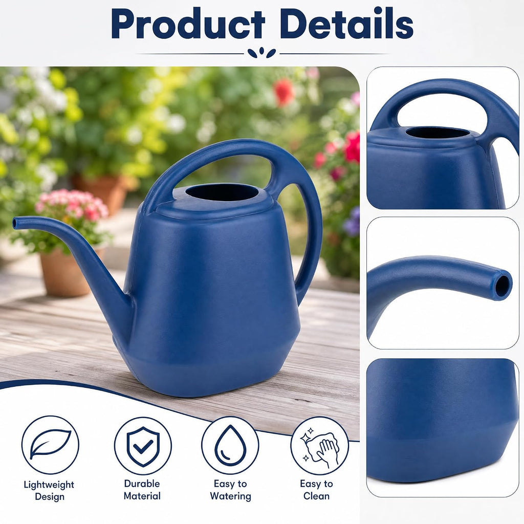 Fasmov Plastic Watering Can, Blue, 1-Gallon