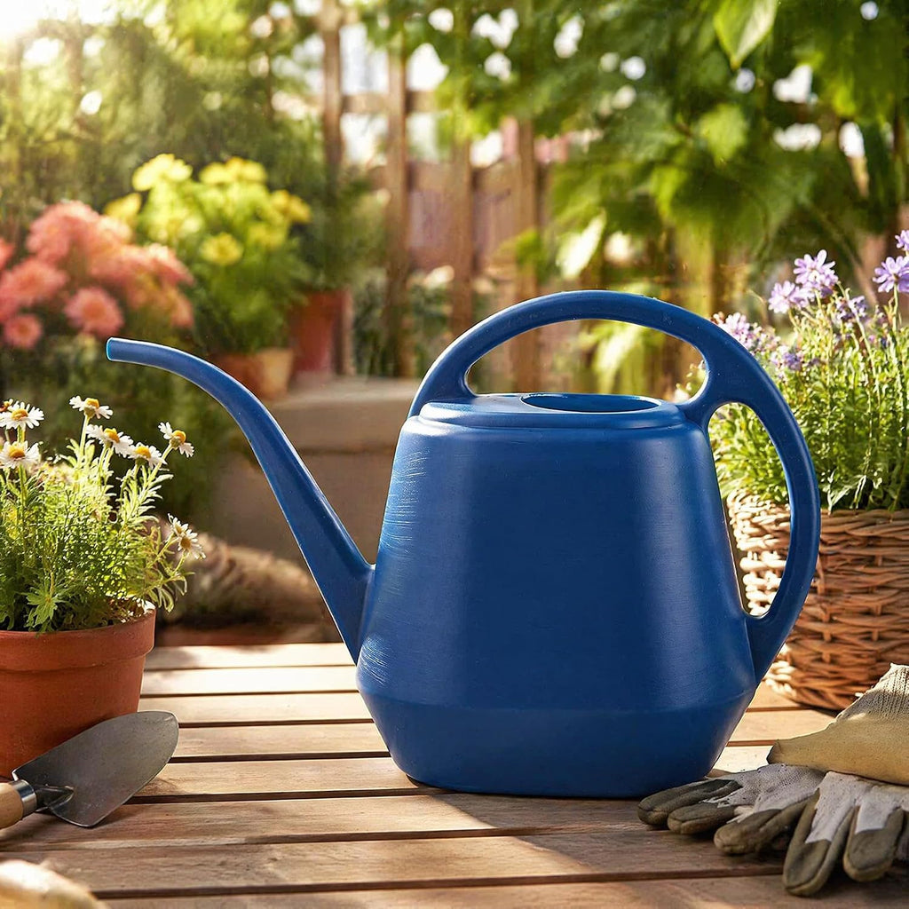 Fasmov Plastic Watering Can, Blue, 1-Gallon