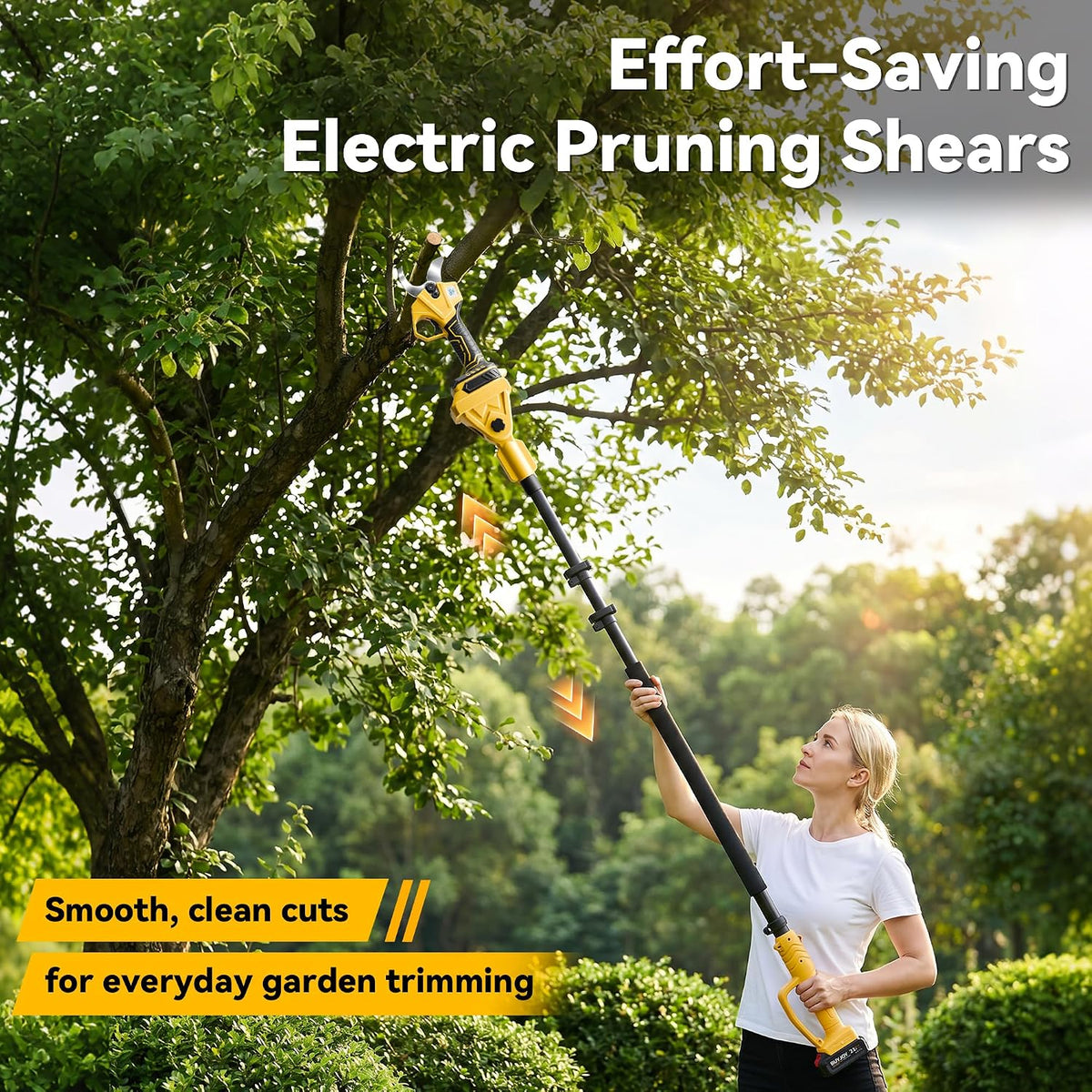 BUYJOY 4-in-1 Electric Pruning Shears & 6 Inch Pole Saw Combo