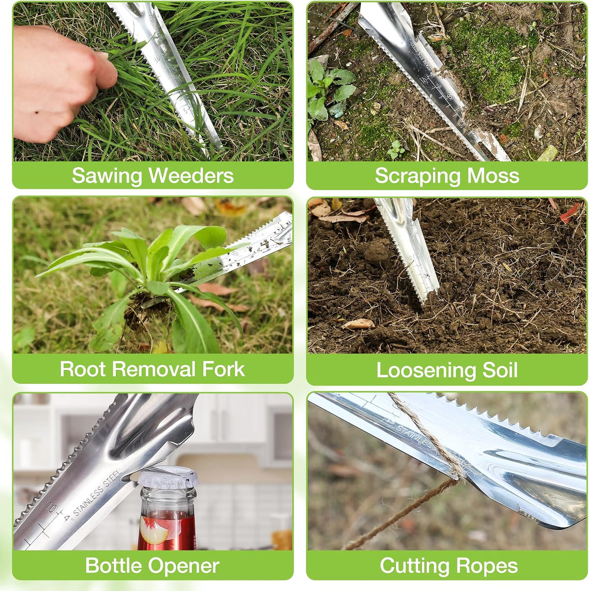 WORKPRO 5-in-1 Hand Weeder Puller, Stainless Steel Garden Trowel