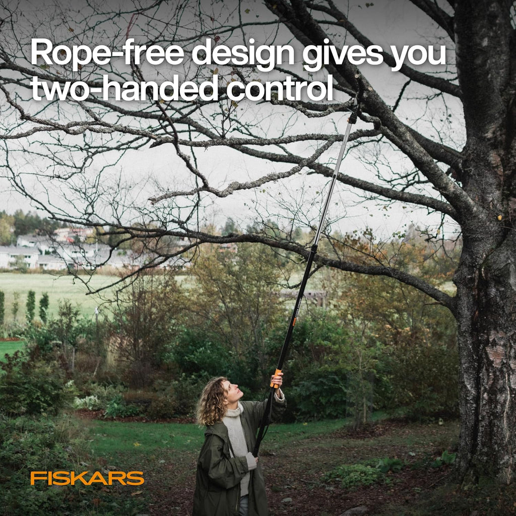 Fiskars 8-12 Ft Extendable 2-in-1 Tree Pruner & Pole Saw with Rotating Head