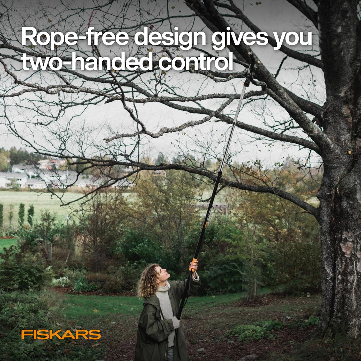 Fiskars 8-12 Ft Extendable 2-in-1 Tree Pruner & Pole Saw with Rotating Head
